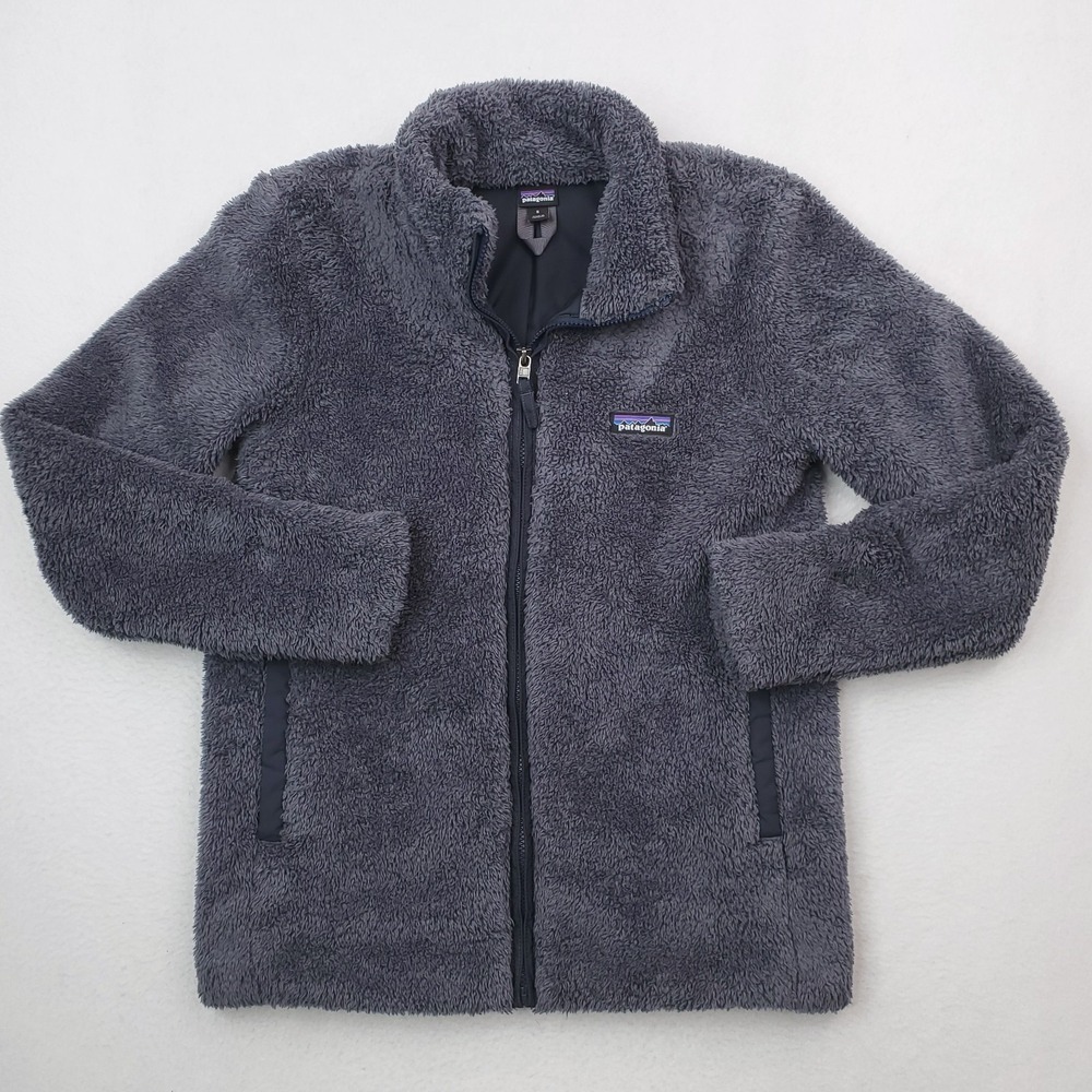 Patagonia Los Gatos Fleece Jacket Womens Small Blue Gray Deep Pile Sherpa Coat